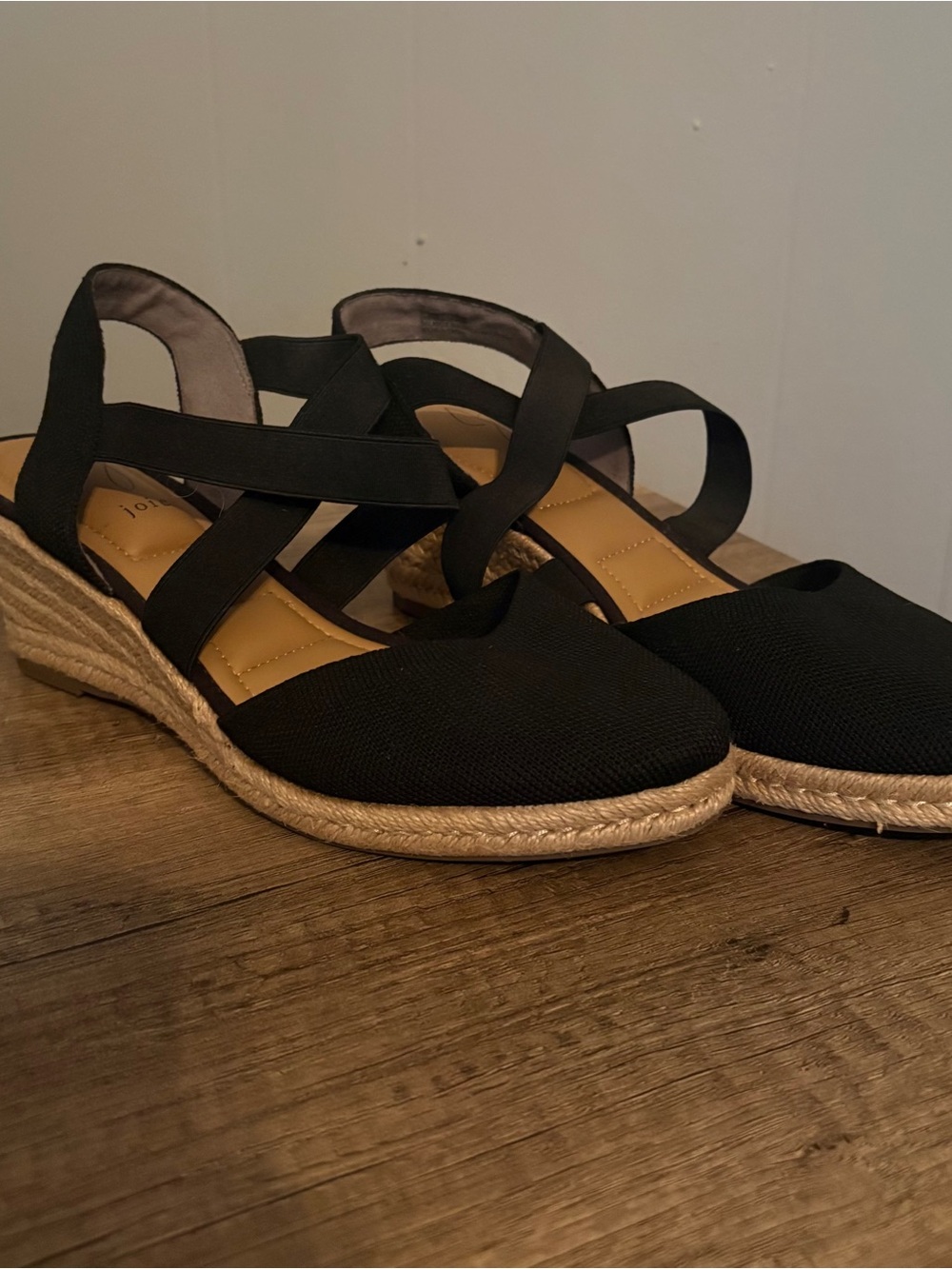 Joie Women's Black Espadrille Wedge Slingback Strappy Sandals US 10